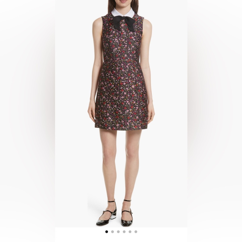 Kate Spade New York floral jacquard dress with detachable collar Size 2
